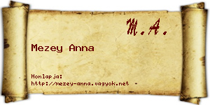 Mezey Anna névjegykártya