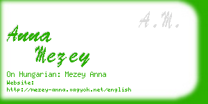 anna mezey business card